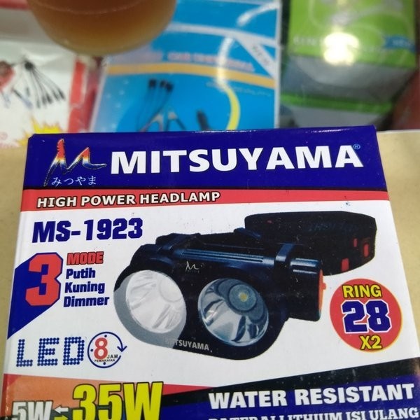 SENTER KEPALA KABUT LED MS1923 3MODE PUTIH KUNING DIMMER HEADLAMP