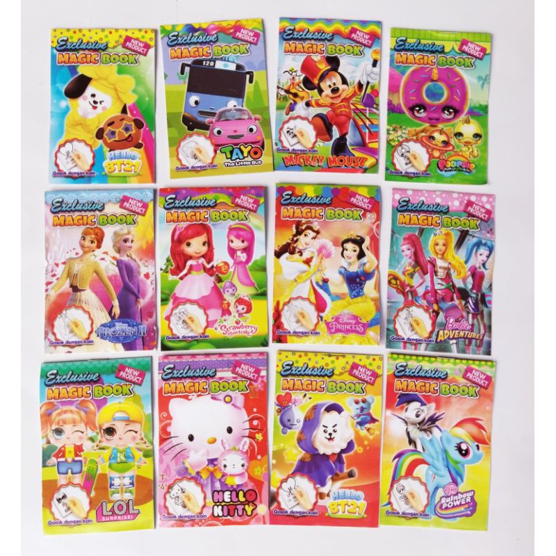 Buku Magic Gosok Koin Mini Princess LOL HK  Frozen Menggosok dengan Koin Mainan Anak Murah