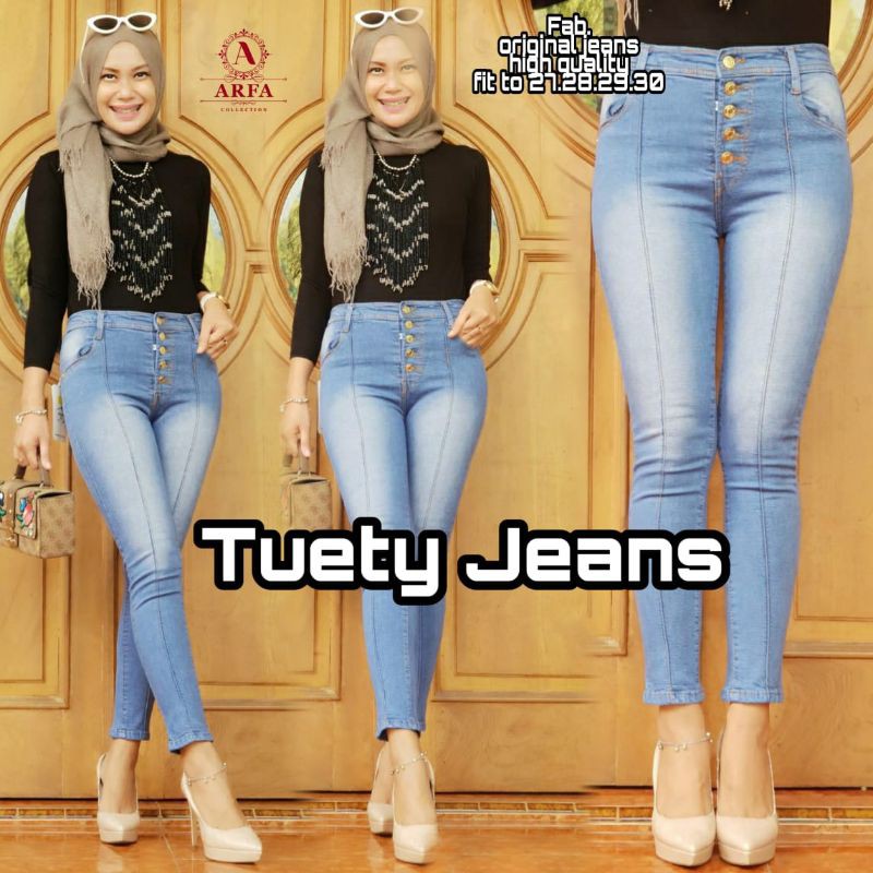 Teuty high waist jeans | Celana wanita jeans high waist