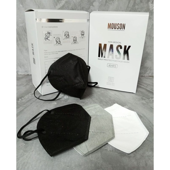 Ready stok masker kn95 premium. masker kn 95 mouson premium isi 50 lbr