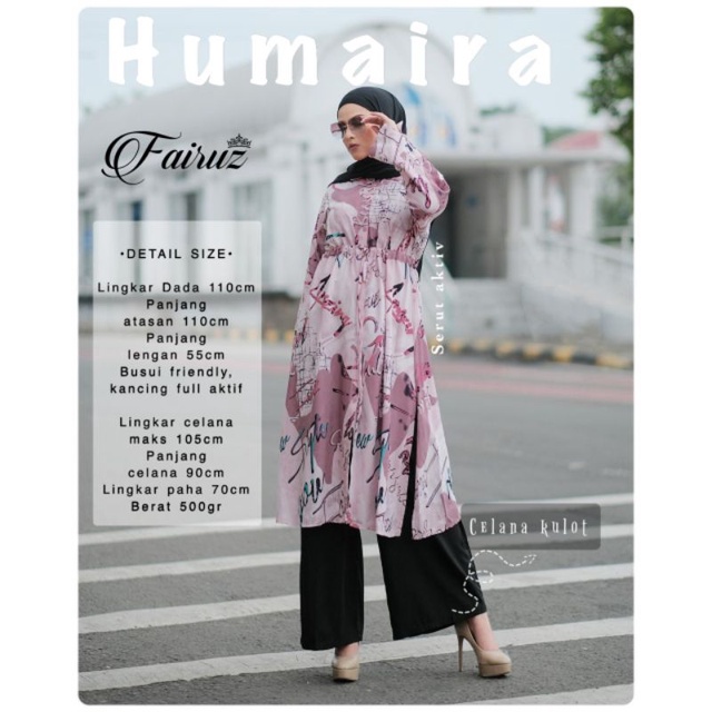 Daster Arab FAIRUZ HUMAIRA Baju setelan One Set Kulot Rayon Premium