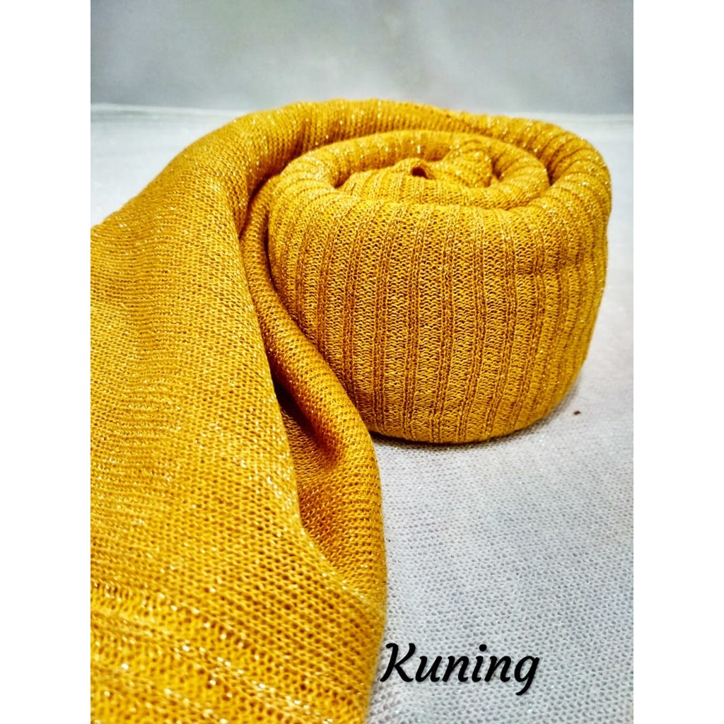 Pashmina Gliter Rajut Premium GOLD || Kerudung Pesta Kerudung Pernikahan || Pashmina Rajut Pengantin-6