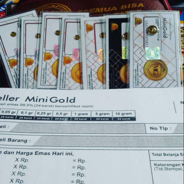 Minigold Gift Series Wedding Barakallah Fii Umrik 0,1 0,25 Gram Reseller Antam Area Palembang