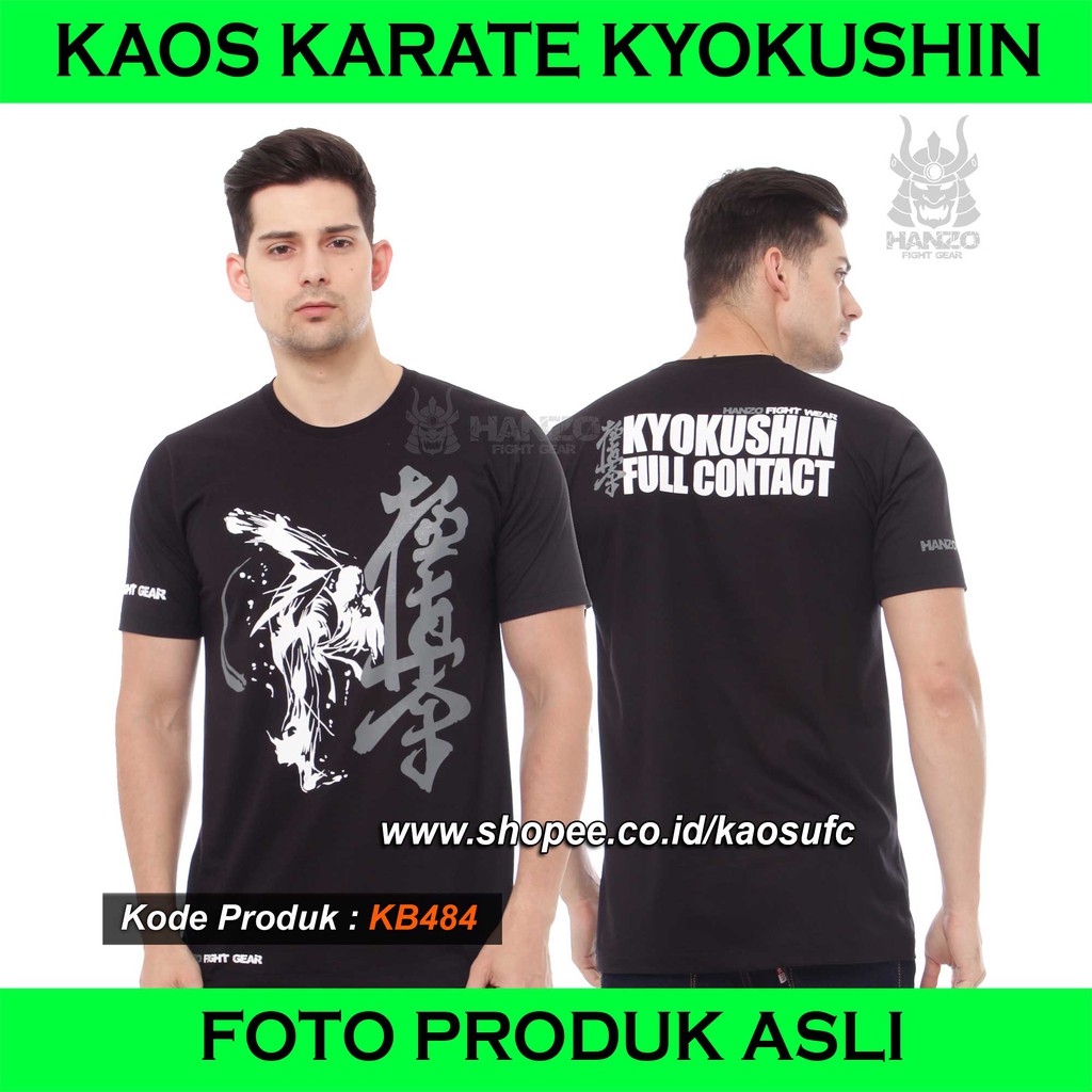 KAOS KARATE , KAOS KARATE KYOKUSHIN HANZO FIGHT GEAR , BAJU KARATE ,T SHIRT KARATE , KARATE T SHIRT 