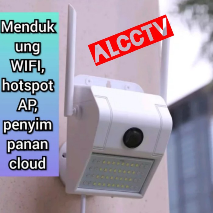 Kamera CCTV IP 8MP nirkabel Rumah Luar tahan air lampu taman cahaya ganda kamera PUTIH