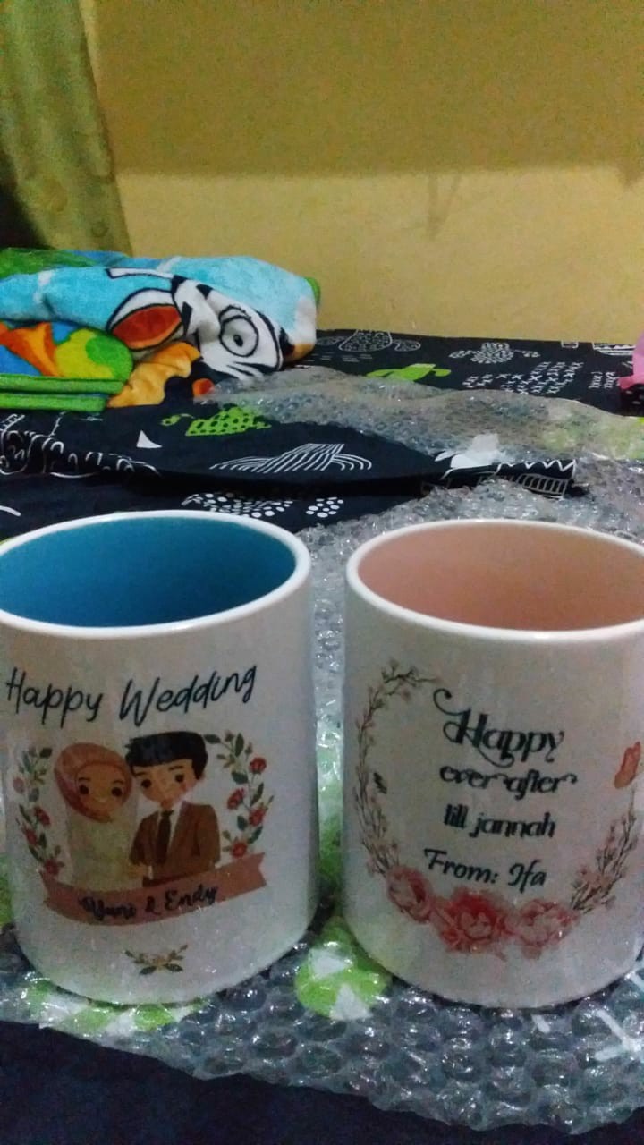 Mug Couple Warna Dalam I Custom Foto, Tulisan, Gambar, Dll