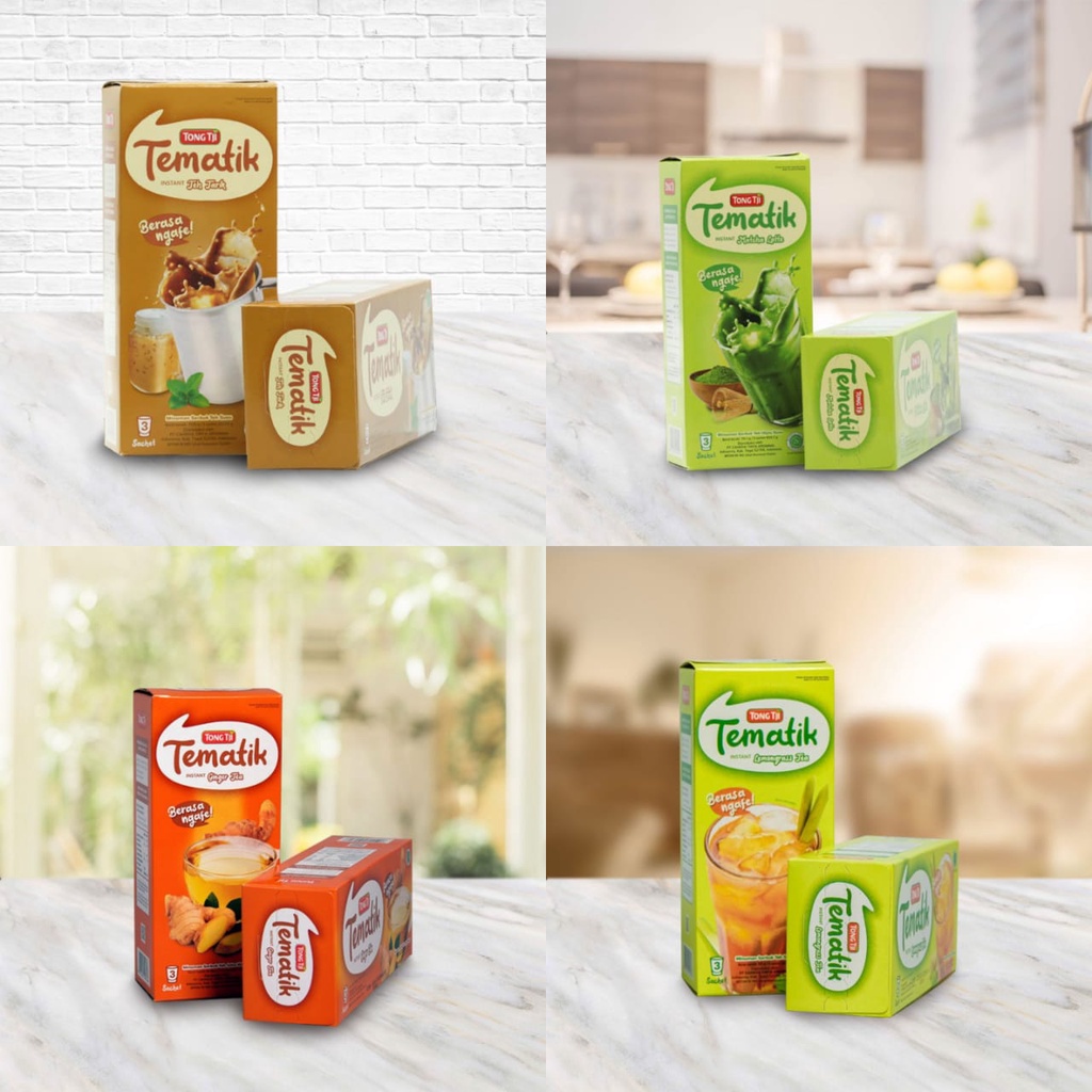 

Tong Tji - Tematik - Matcha Latte / Teh Tarik / Lemongrass / Jahe Wangi (isi 3 sachet)