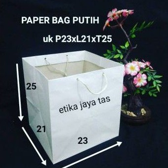 paper bag tas kertas polos putih P23xL22xT25