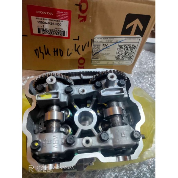 HEAD ASSY CYLINDER K56 ORIGINAL HEAD CB150R CBR150R SUPRA GTR SONIC KEPALA CYLINDER K56 ORIGINAL