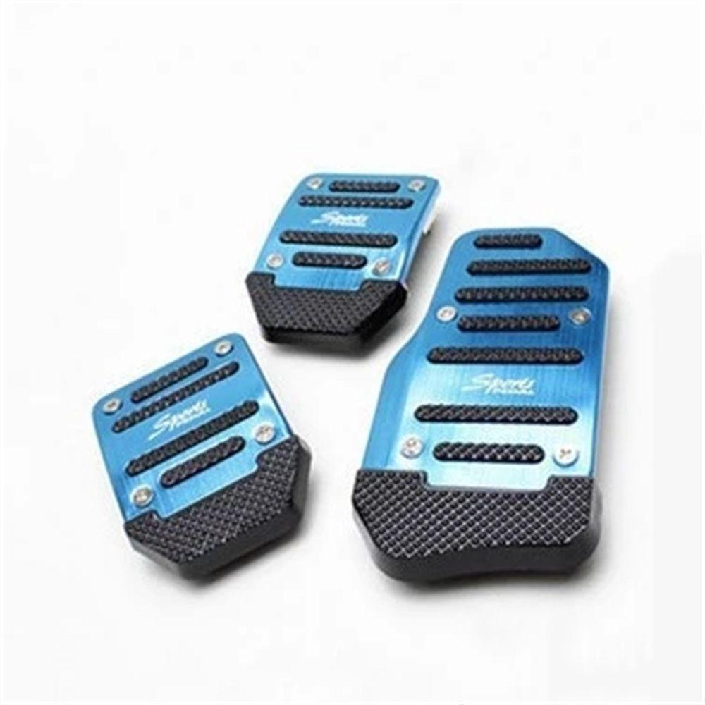 Lanfy Cover Pedal Mobil Universal Aksesoris Auto Merah/Biru/Silver Aluminium Transmisi Otomatis Brake Pad Cover