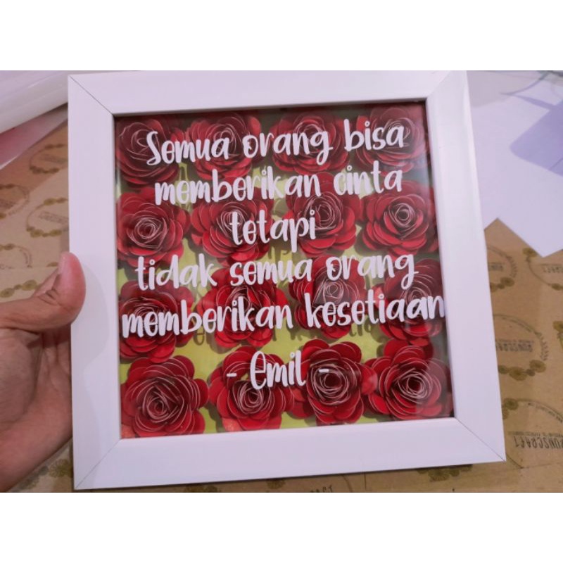 

Bunga Box Quotes / Paper Flowers Box / Gift Box / Kado Custom / Shadow Box | SCRAPBOOK | FRAME 3D