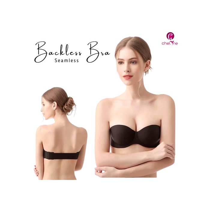 BH Seamless Bra Chelyne Backless 2 Strap Kawat 221 Tanpa Kawat 223