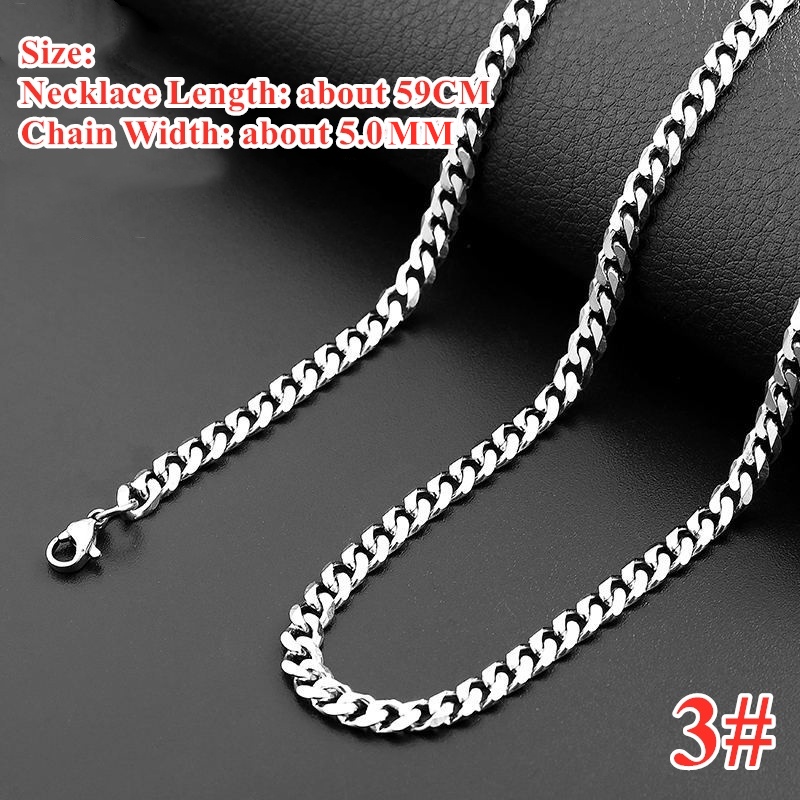 XiaoboACC Kalung Rantai Bahan Titanium Steel Gaya Korea