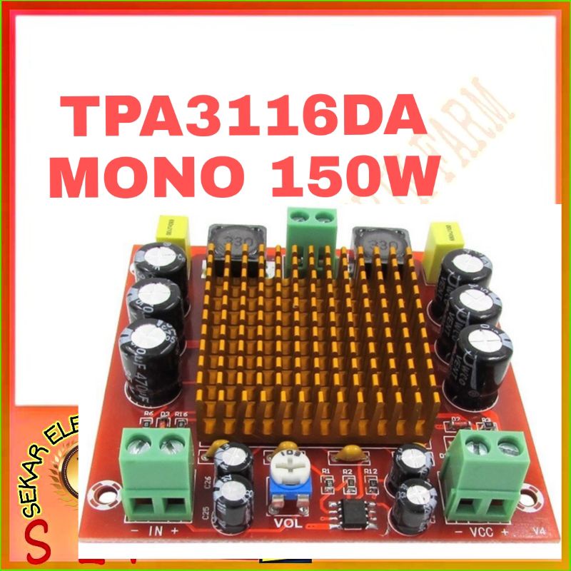 Power Amplifier KELAS D TPA3116D2 MONO 150W karakter sangat Halus dan Kuat