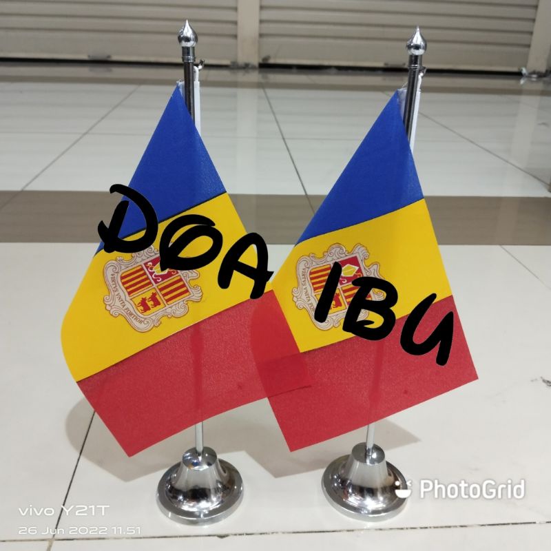 

best seller tiang stenlis meja+bendera ANDORRA ready stock