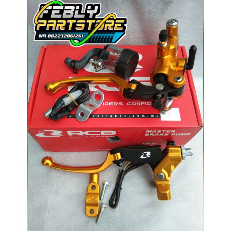 MASTER REM RCB S1 GOLD RADIAL 14MM SET HANDLE HENDEL KOPLING RCB S1 ORIGINAL MASTER RCB RADIAL S1 RA