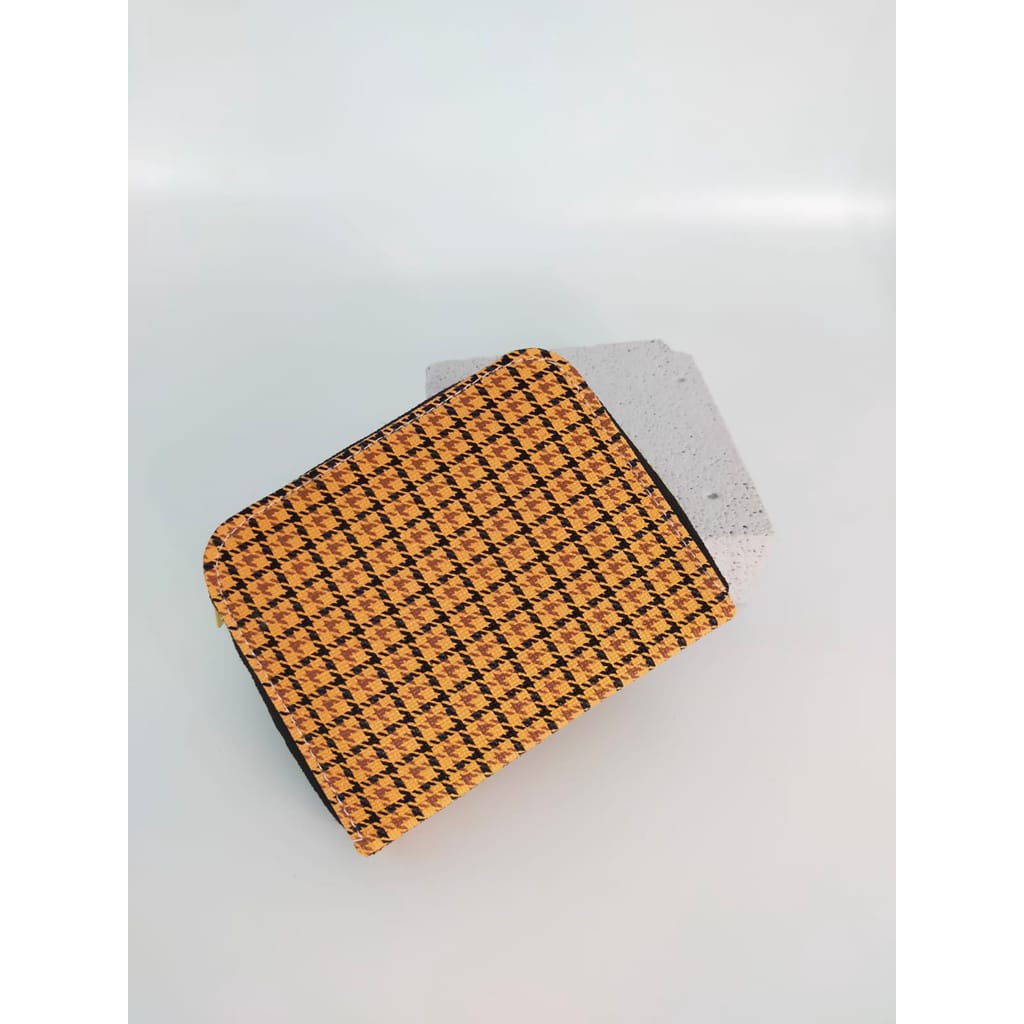 TSK - Dompet Kartu Kulit Mini Dompet Motif Resleting kartu koin wanita Mini COD Murah