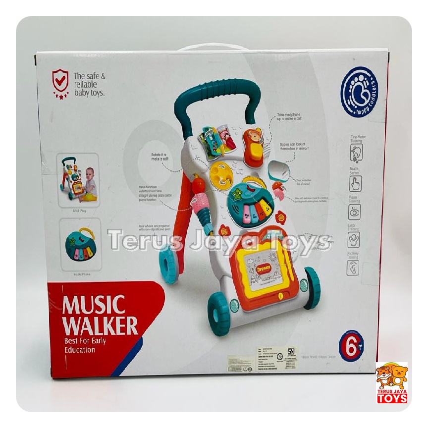 mainan baby walker musik walker besar Mainan dorongan bayi / bayi belajar berjalan