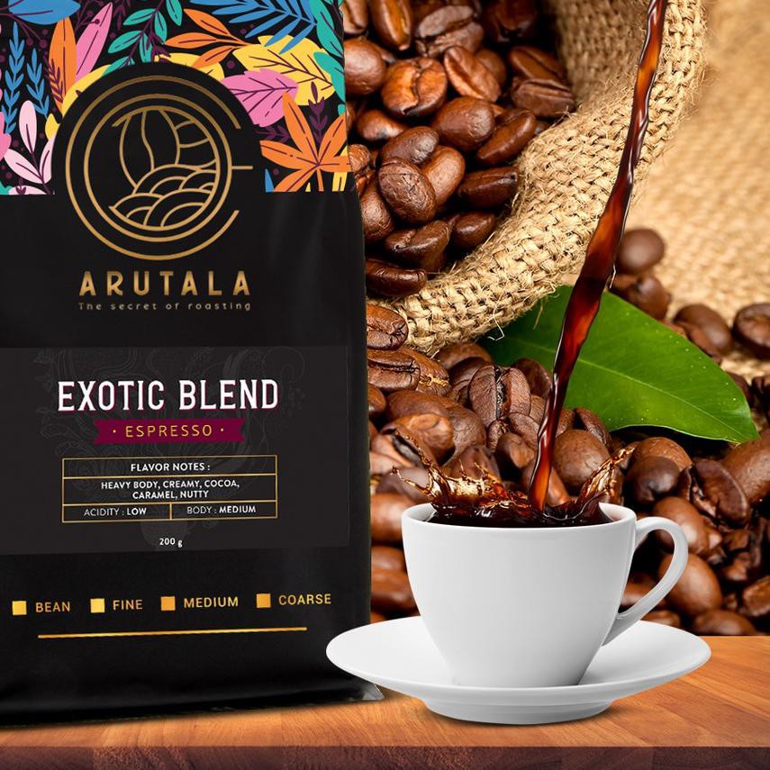 

>SET-0156!! ARUTALA Kopi Exotic Blend Espresso 200 gram Terlaris