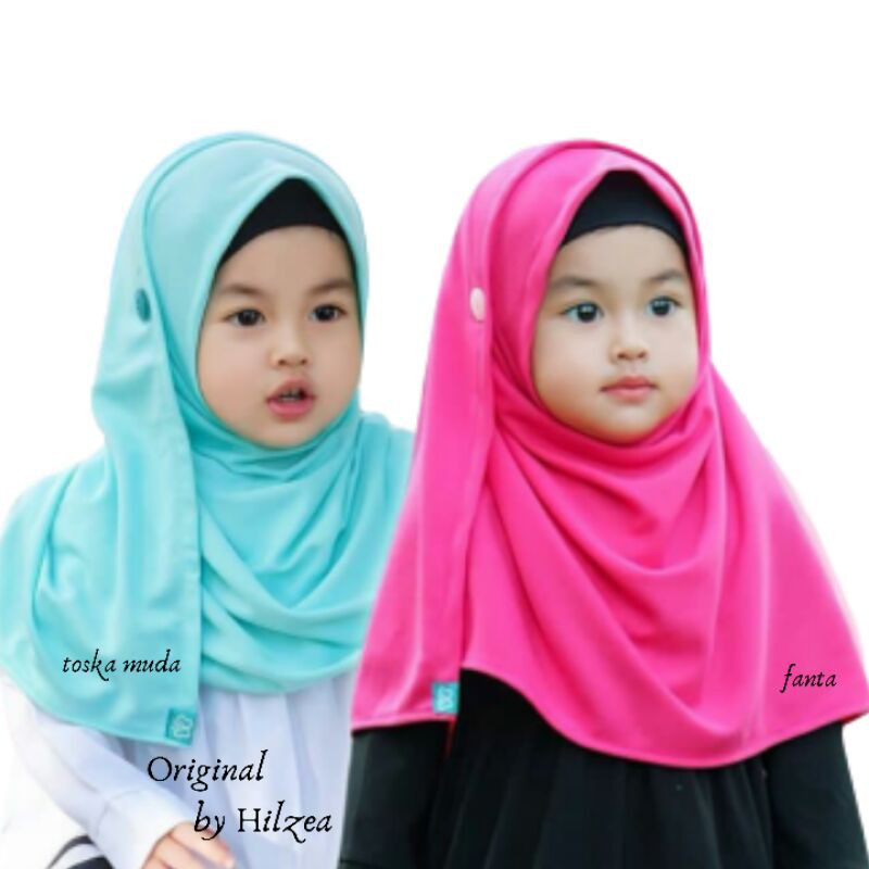 Hilzea Jilbab Anak Pashmina Instan Hulya Size M L 7-12 Tahun