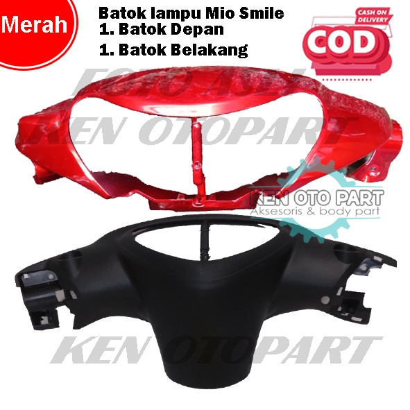 Batok Lampu Depan Dan Belakang Mio Smile Merah / 1 Set Batok Mio Smile