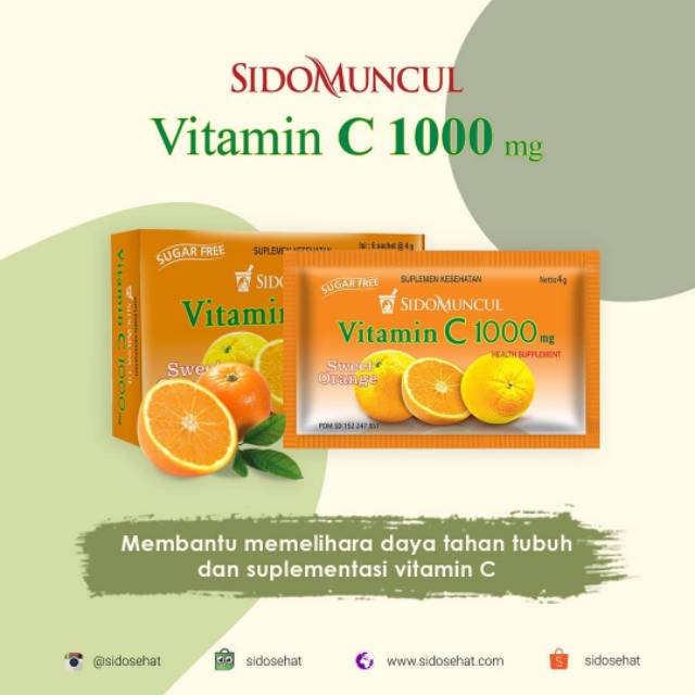 Sidomuncul Vitamin C 1000 Mg Sweet Orange 1 Box Isi 6 Pcs Shopee Indonesia
