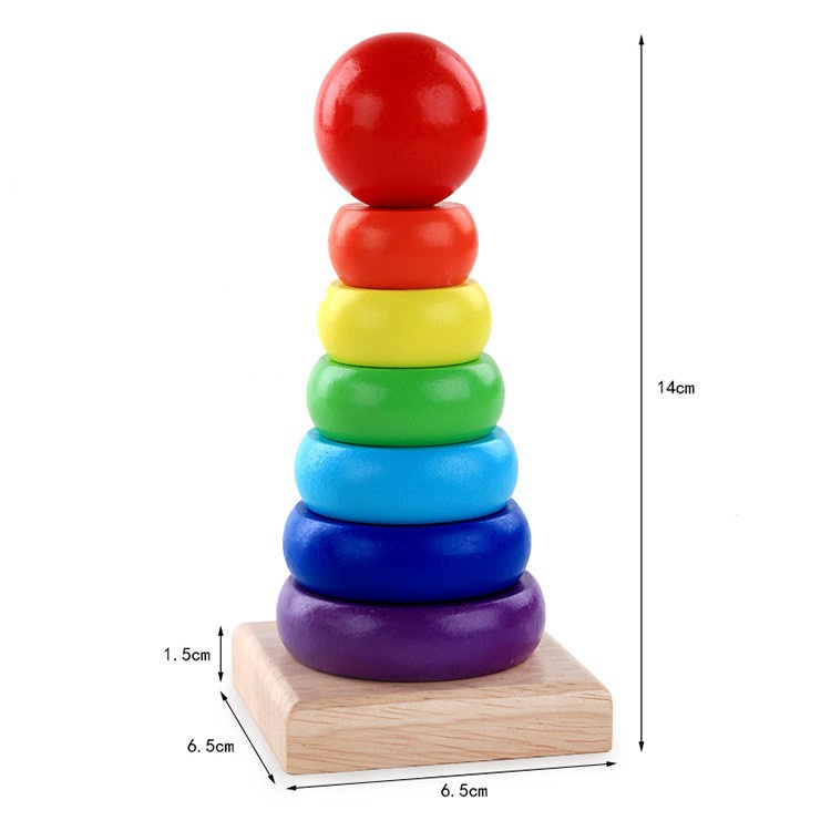 Rainbow Tower / Menara donat kayu / Menara pelangi/ Ring donat kayu