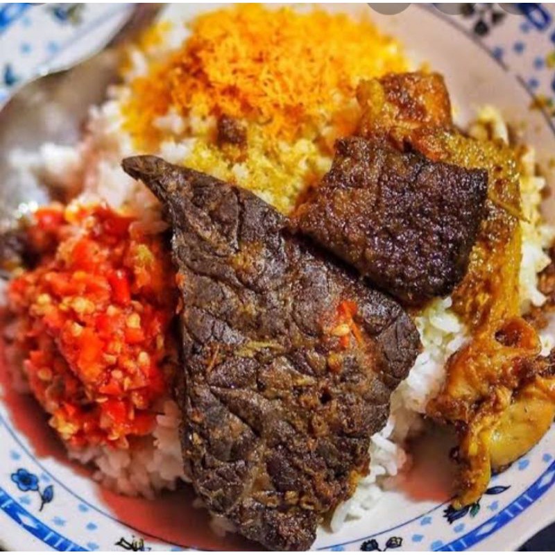 

Nasi Babat Paru Usus dg Serundeng/Koya Sambal Madura Siap Makan