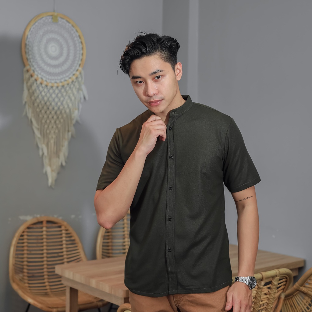 Kemeja Pendek kemeja Polos Kemeja Slimfit Kemeja Kasual Besic Kemeja Cokelat