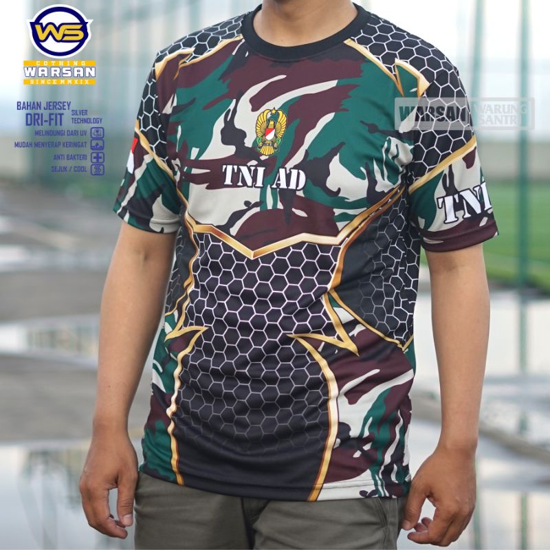 Kaos TNI / Jersey TNI Dryfit / Kasos Jersey Fullprint Kaos TNI AD Jersey TNI AD Jersey Kaos Logo TNI