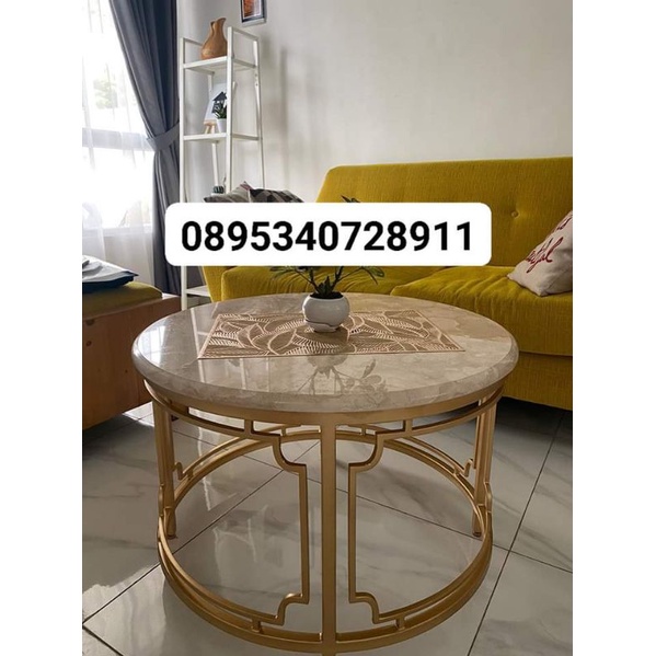 Meja tamu marmer bulat / meja tamu marmer murah / meja marmer