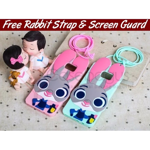 Samsung Galaxy A9 Pro 2016 A9100 - 3D Rabbit Cute Case Softcase Casing