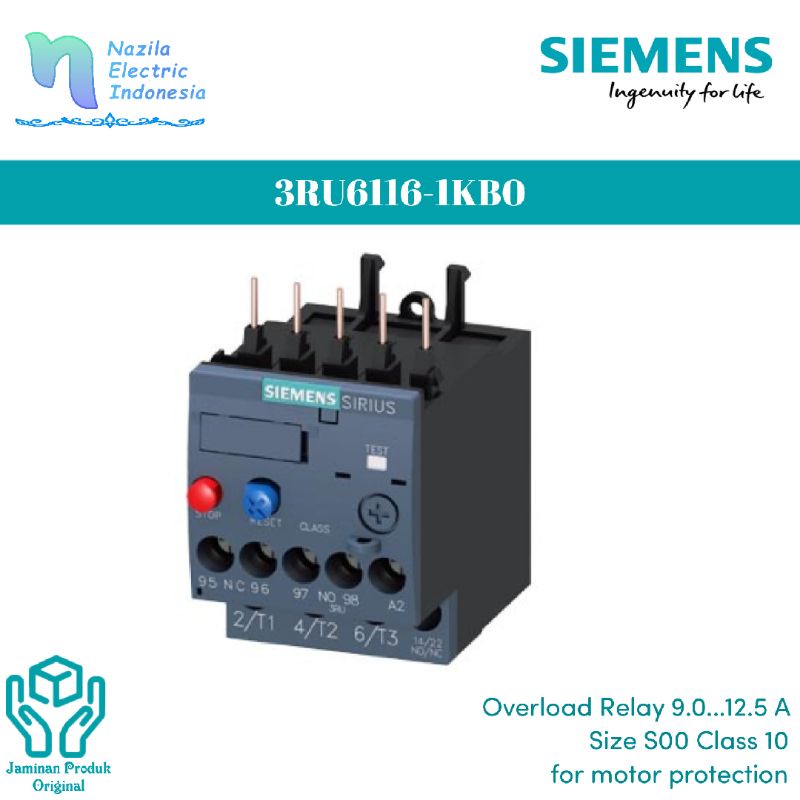 Jual Thermal Overload Relay Siemens 3RU 6116 / 3RU6116 1KB0 Shopee