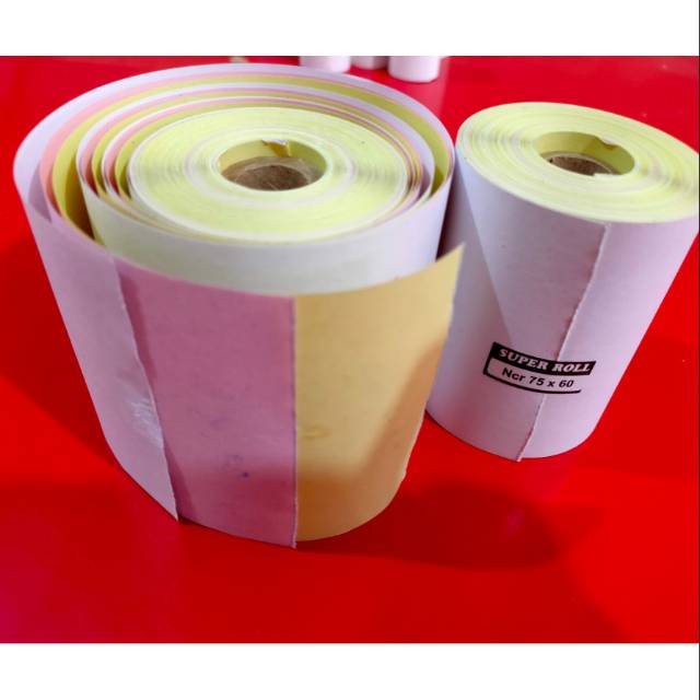 

Kertas NCR 3ply ukuran 75x60mm struk kasir