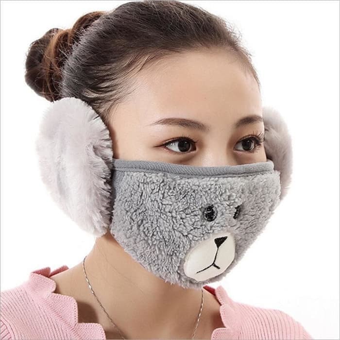 Masker Anak Karakter 3 in 1 Earmuff Penutup Mulut Hidung Dan Telinga Masker Anak CHS0152