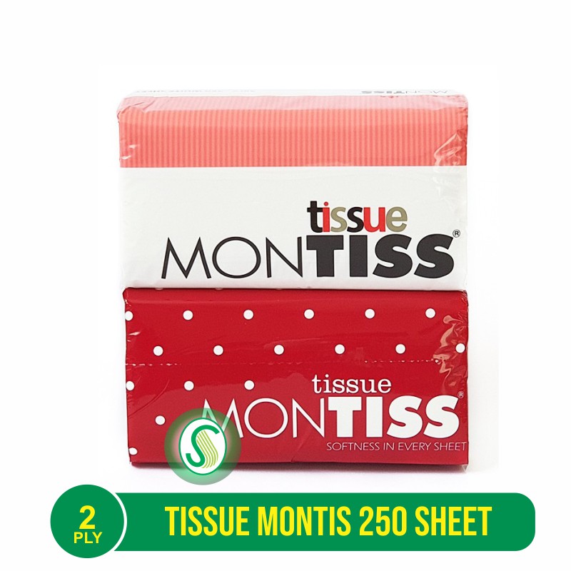 (2pcs) Tissue Montiss 250 sheets 2ply - Tisu wajah