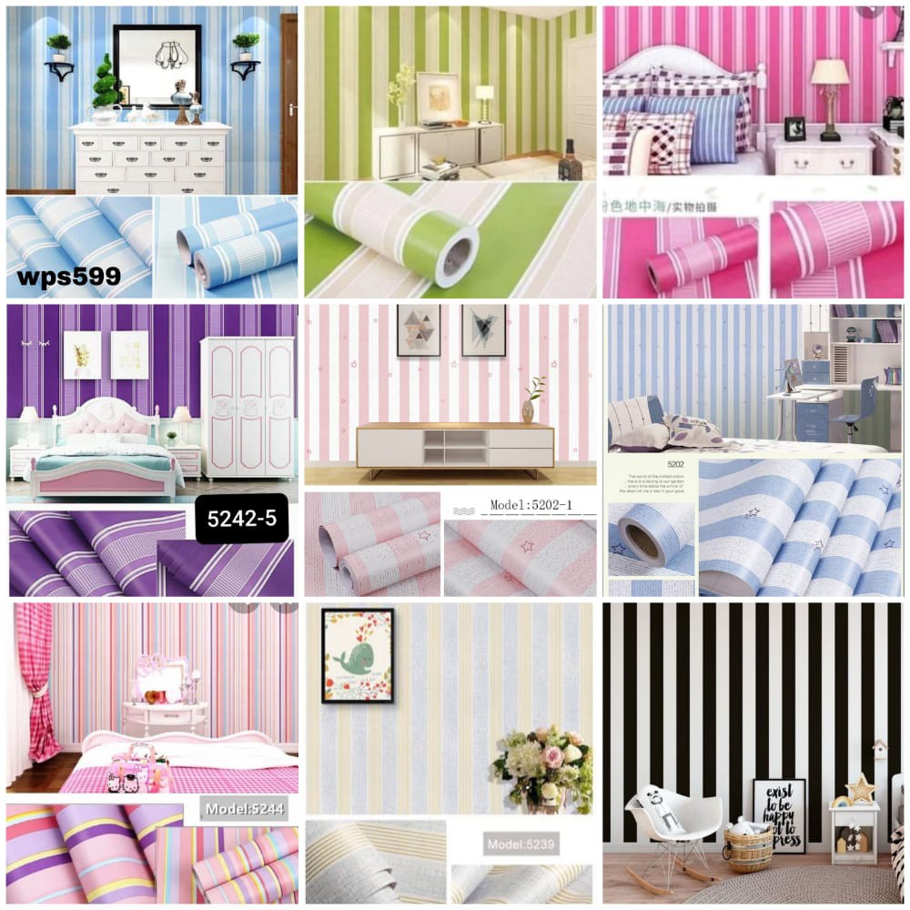 Wallpaper Sticker Motif Salur Dekorasi Kamar Tidur Ruang Tamu wallpaper dinding kamar/dekorasi kamar