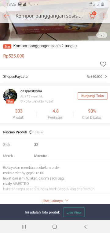 Kompor Panggangan Sosis 2 Tungku