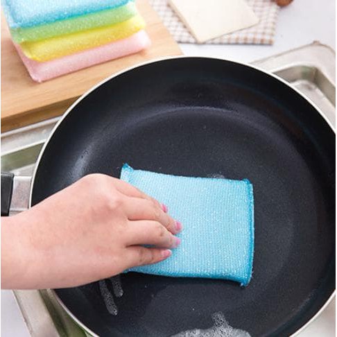 Spons Cuci Piring Sabut Jaring Spon Bantal Wastafel Dapur Sponge Warna