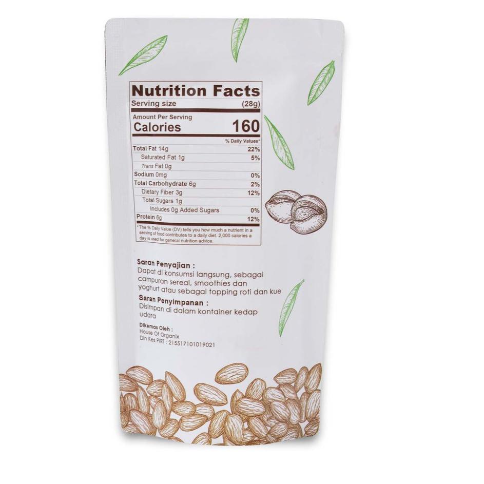 

【GROSIR】 Natural Roasted Almond (Panggang) 250 Gr