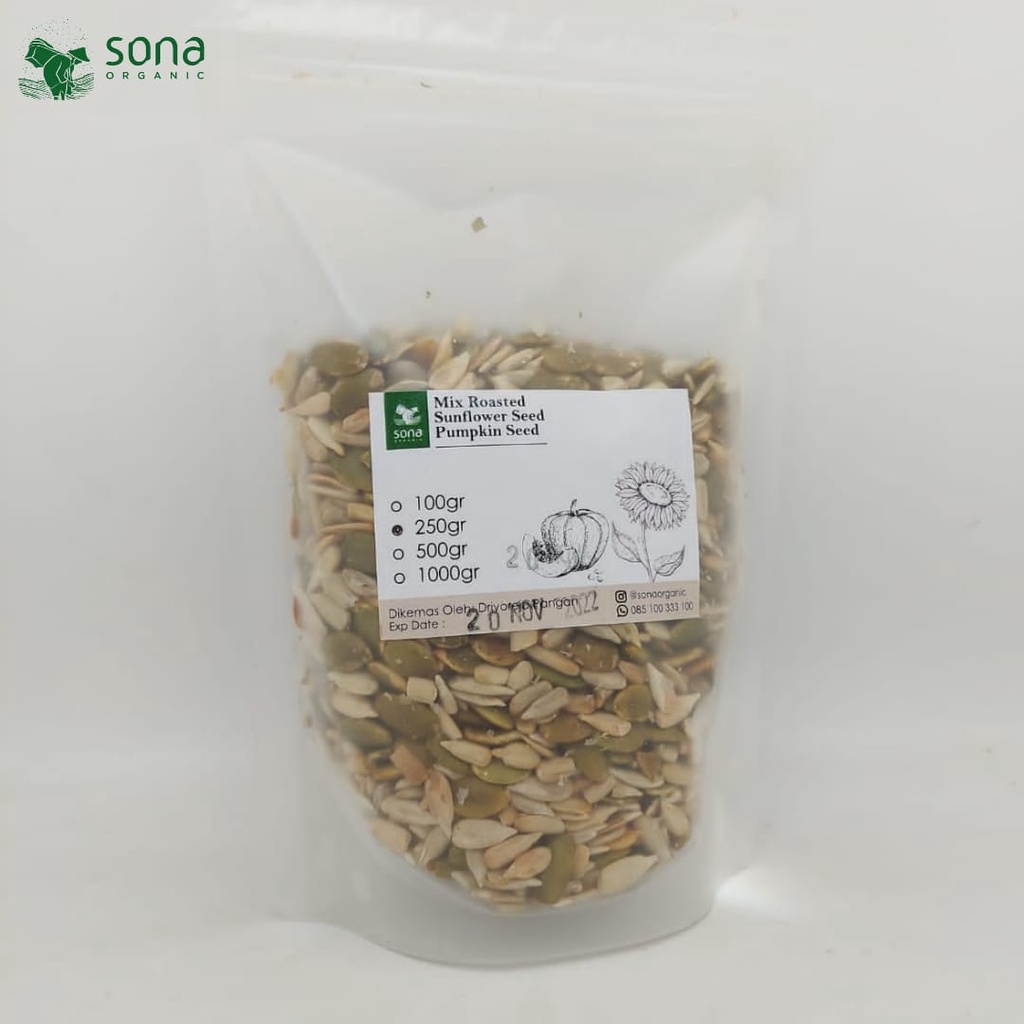 

Mix Roasted Sunflower Pumpkin Seed 250gr - Sona - Original