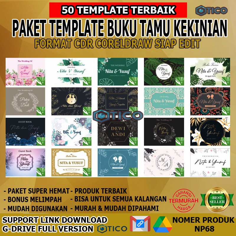 Paket Template Buku Tamu Untuk Semua Keperluan Acara CDR Siap Edit Usaha Percetakan Termurah Terlaris