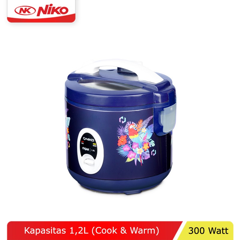 Niko Magic Com 3in1 / Rice Cooker 1.2 Liter Oishi Batik (Tutup Kaca)