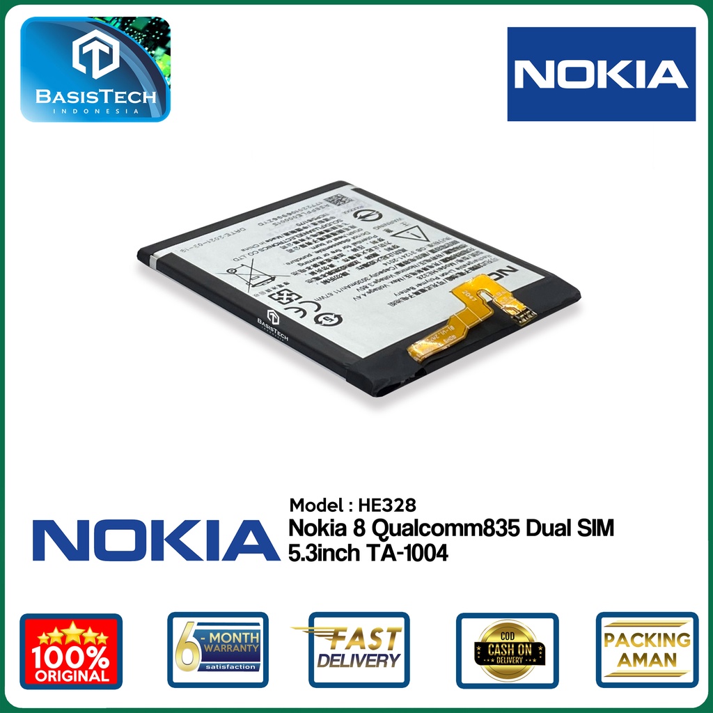 BATERAI NOKIA 8 - TA-1004 - HE328 - ORI