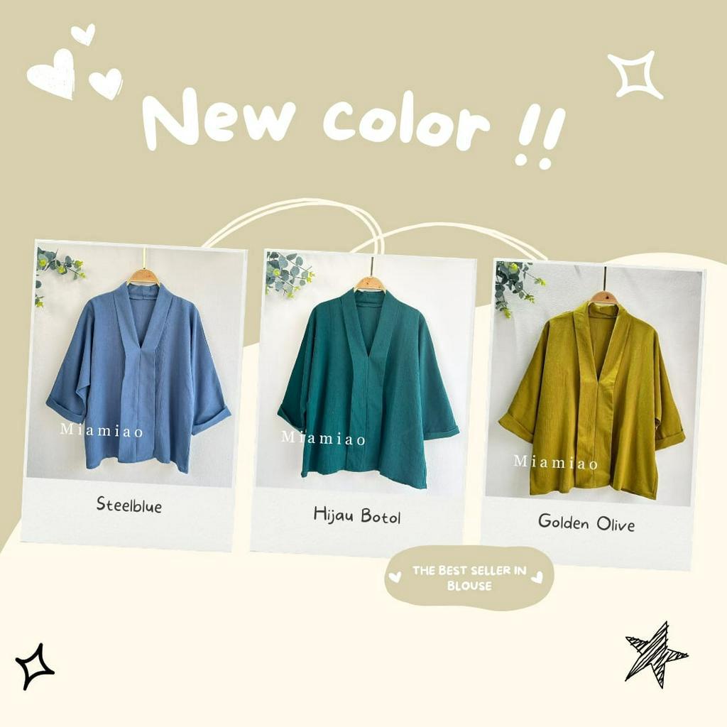 ADELIA Linen Shirt  /  Blouse korea wanita / Atasan Kemeja wanita