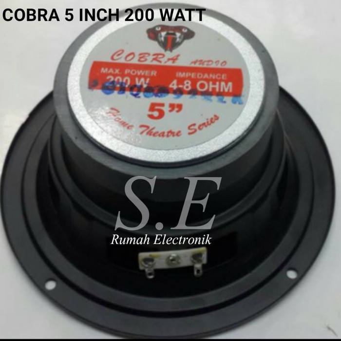 Speaker woofer 5 inch Cobra 200 watt magnet besar