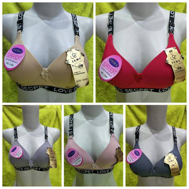 Fema bra sport wanita bh pengait 2 beha kutang murah underware berkwalitas
