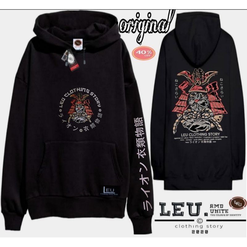 Jaket/Sweater Hoodie Original Leu Kucing Japan/Sweater original premium distro/sweter pria wanita fr