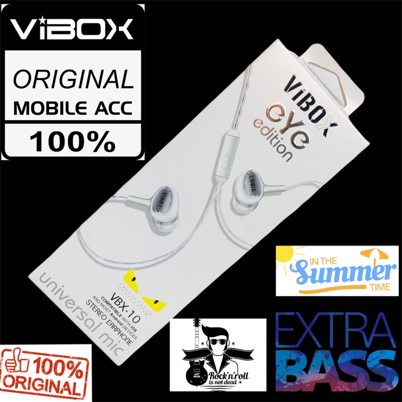 GROSIR HANDSFREE VIBOX EYE VBX10 ORIGINAL EXTRA BASS UNIVERSAL MIC ANDROID SMARTPHONE