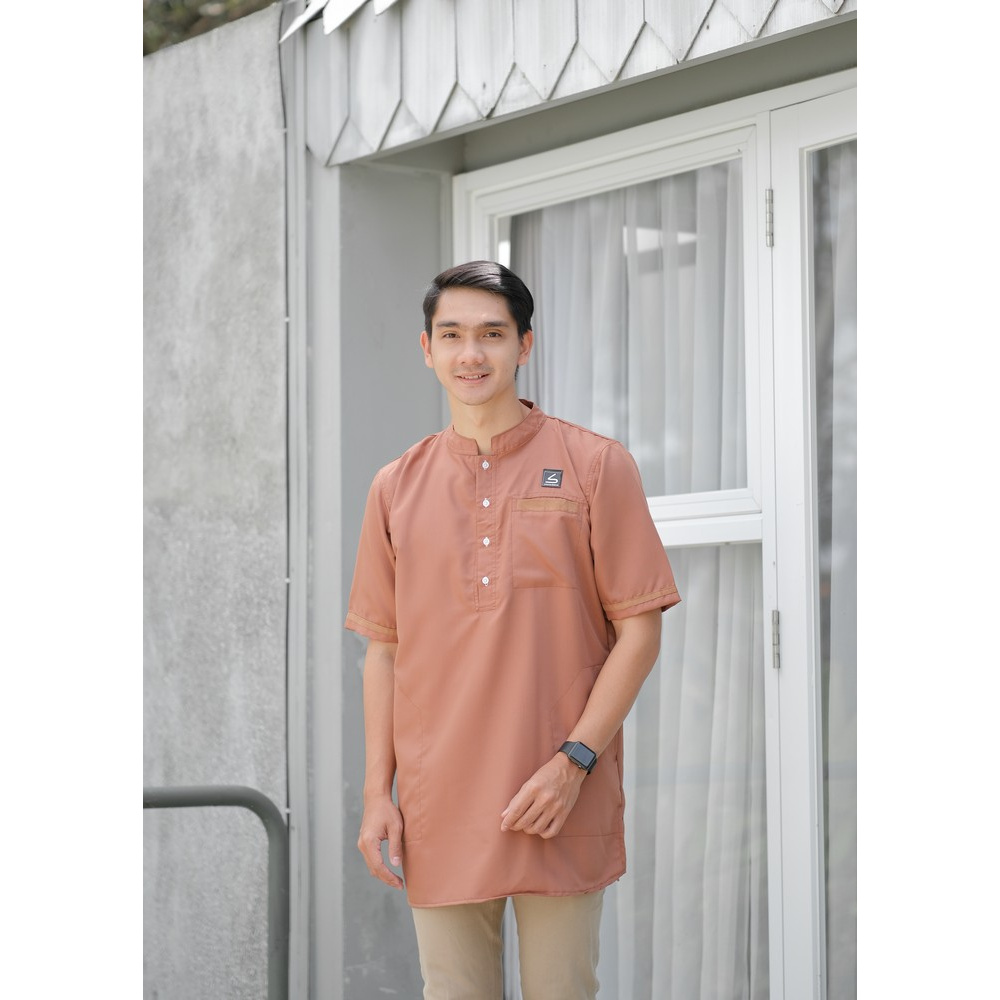 Baju Koko Kurta Modern Fit / Kurta Kasual Muslim - Soleh Abu Bakar Mocca